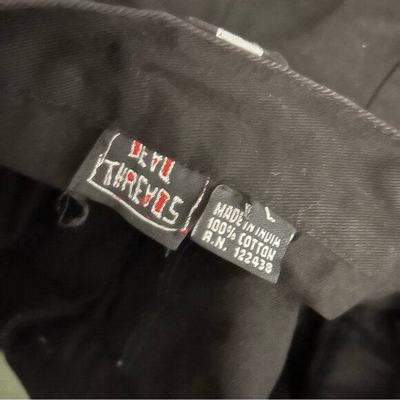 💕 Dead Threads Vintage 90s Rare ReflectiveBondage Pants Men's Black Graphic L - Picture 7 of 11